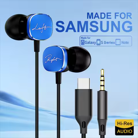 Type C Wired Earphone For Samsung USB C Headphones A56 A55 A54 For Galaxy S25 S24 S23 Ultra Note 20 