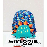 (ORIGINAL) Smiggle Glide Junior Hoodie Backpack/Kindergarten School Backpack - Blue Dino