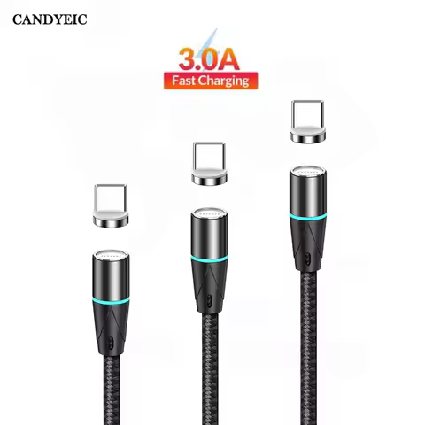 Type C Magnetic Cable for iPhone 13ProMax Samsung Galaxy A55 C55 Sony Xperia 5 V Google Pixel 8 Oppo