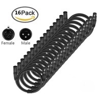 16pcs 1m dmx Cables 3Pin XLR Cable Male to Female M/F Foil+Braided Shielded Audio Cable