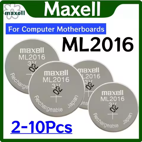 2-10PCS Original-MAXELL ML2016 Rechargeable Battery Can Replace CR2016 Photokinetic Kinetic Energy R