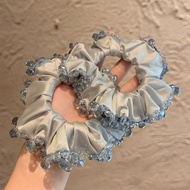 Heavy Industry Rubber Band Feel Hair Satin Sweet Ball Hair Tie Tether Accessories High Elastic Hair 