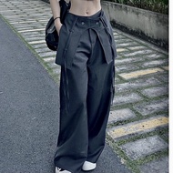 Douyin style wide-leg pants with 2 button flaps (Exclusive photo Gemma.Closet)
