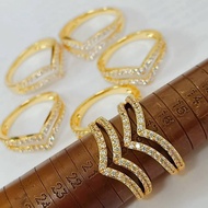 FREE COP 916 Ring Cincin V Diamond Emas Korea Bangkok Gold Plated