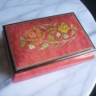 【老時光 OLD-TIME】早期二手義大利製鑲嵌拚木藝術音樂珠寶盒