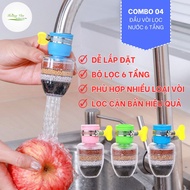 Combo 06 đầu lọc vòi nước 6 tầng lọc phèn lọc cặn bẩn hiệu quả