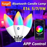 5W 7W 9W Tuya E14 Candle Lamps APP Control Smart Bulb Bluetooth WIFI RGB 220V LED Light Dimmable Sma