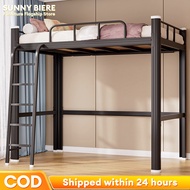 SUNNY Double Deck Bed 90/100/120CM Deck Bed Metal Bunk Bed Iron Loft Bed Frame Full Steel Loft Bed T