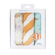 Baby & Co. (Under The Sea Collection) Nursing Cloth ผ้าอ้อมมัสลินคอตตอนขนาด 30" บรรจุ 3 ชิ้น Nemo S