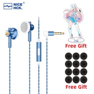 {JKSDGHFWA} NiceHCK EB2S PRO 3.5/4.4mm Plug Microphone Flat-Head Earbud HIFI Wired Earphone 15.4mm L