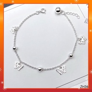 💥PROMO💥 #JH368 Sterling Silver Love Bugs Butterfly Bracelet, Anklet ( Gelang Silver 925) Original Si