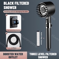 Shower Head with Holder Set Stainless Steel Black Shower Head High Pressure Bathroom Shower Head