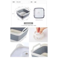 多功能可折疊水槽瀝水籃 加厚塑料廚房洗菜籃子水果收納筐洗菜盤 #0322