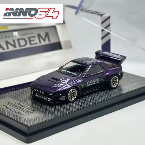 INNO 1:64 RX7 FC3S PANDEM ROCKET BUNNY Purple alloy car model