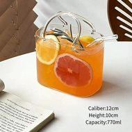 ㊖AMAZE㊖ Portable Handbag Glass CupCreative Cocktail Glasses CupsFunny Fruit Wine Glass CupsIns Style