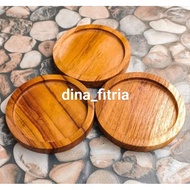 9cm coaster. teak wood
