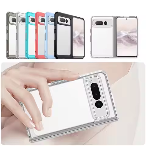 For Google Pixel Fold Case Luxury Silicone Clear Bumper For Pixel Fold Capa TPU Shockproof Case For 