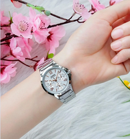 นาฬิกา Casio แท้ 100% รุ่น LTP-V300D-7A2 นาฬิกาผู้หญิงสายแสตนเลส หน้าปัดขาวเข็มสีพิงค์โกลด์ ของแท้ 100% รับประกันสินค้า 1ปี