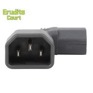 [EruditeCourtS] 3pin Male To Female Extend 90 Degree Down Up Angle AC Converter IEC 320 C14 To C13 L