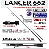 JORAN KENZI LANCER 662 BC Solid Carbon X-Wrap Fuji Guides 198 cm PE 0.5-1.2 PE0.8-1.5 PE 1-2 Baitcas