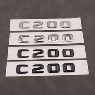 3d ABS Chrome Black Logo C200 Emblem Letters Car Trunk Badge For Mercedes Benz C200 W204 W205 C 200 