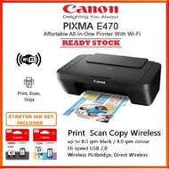 CANON PIXMA E470 WIFI AIO 3 IN 1 COLOR PRINTER