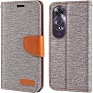 jeans flip pouch bag with card slot case for oppo A60 A38 A18