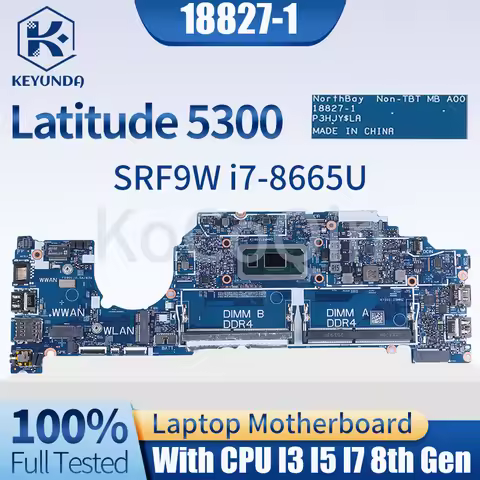 18827-1 For DELL Latitude 5300 Notebook Mainboard CN-0RKC2Y 0RKC2Y With I3 I5 I7-8th Gen CPU DDR4 La