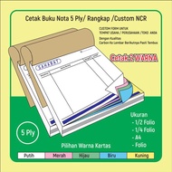 CETAK BUKU NOTA NCR 5 PLY CUSTOM  / 2 WARNA – CETAKAN RAPI & PROFESIONAL