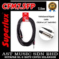 Superlux CFM7.5FP Unbalanced Signal Cable (XLR to 1/4" Jack Mic Cable), 7.5m - CFM7.5FP/cfm7.5fp