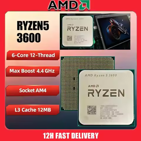 AMD Ryzen 5 3600 AMD R5 3600 CPU 6-Core 12-Thread 4.4GHz Unlocked Desktop Processor Socket AM4 Gamin
