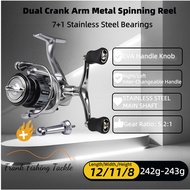 Proberos Spinning Reel – 5.2:1, 7+1 Bearings, 5-6kg Drag, Full Metal Double Handles, PR1500S/2500S
