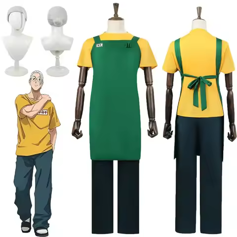 Sakamoto Days Sakamoto Taro Cosplay Costume Apron Short Shirt Pants Glasses Wig Full Set Halloween C