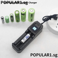 POPULAR 18650 Battery Charger, 1 / 2 Slots Fast Charging Lithium Battery Charger, Intelligent LCD Universal USB Battery Charging Base