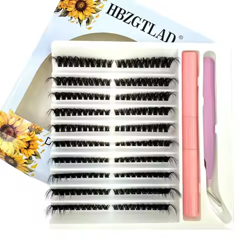 HBZGTLAD 50P-160P personal eyelash cluster D curl 3D intelligent DIY eyelash extension natural eyela
