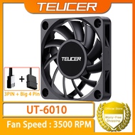 TEUCER UT-6010 Chassis Cooling Fan 6cm Small Size Fan 12V Suitable for CPU Desktop Computer