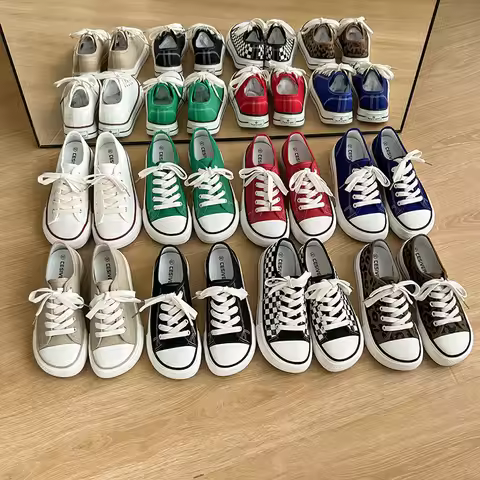 2025 Trendy Korean Low Top Canvas Shoes for Women Big Head Female Mango Head Retro Classic New Stree