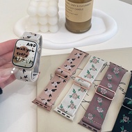 Floral Nylon Watch band for Watch Strap Series  Adjustable Elastic Nylon Strap Band for iWatch Ultra