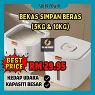 ASCOR Rice Storage Box Bekas Simpan  Beras Kedap Udara (5Kg, 10Kg) Rice Bucket Grain Rice Dispenser 