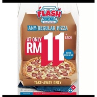 Domino's pizza voucher 1 regular Pizza RM11+ (only online Takeaway)