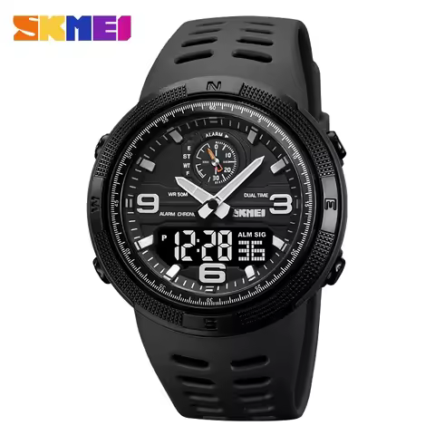SKMEI 1655 Outdoor Sports Men's Electronic Watch Dual Display Multi functional Waterproof Student Ex