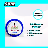 Sum 24 Hours Analog 3 Pin Plug [0025] 24 Hours Programmer Timer [Sirim Approve]