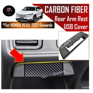 🔥SG SELLER🔥Honda VEZEL HR-V 2021 2022-Present Armrest Rear USB Port Outlet Cover Carbon Fiber Trim Accessories