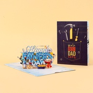Happy Fathers Day Pop Up Card - 3D Happy Fathers Day Pop Up Flower Bouquet Gift Card with Envelope, 