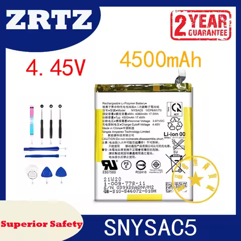 4500mAh 4.45V High-Efficiency Battery SNYSAC5 For Sony Xperia 1iii/Xperia 1/X10iii/Xperia 10 iii/Xpe