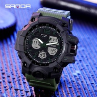SANDA Waterproof Fitness Dual Display Men Watch 6030-4