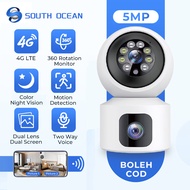 South Ocean Wifi/4G Sim Card Dual Lens 5MP Wireless CCTV Camera