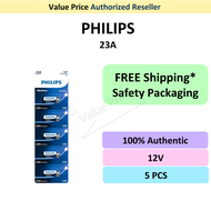 [Genuine] PHILIPS 23A 27A A23 A27 Battery 12V High Voltage Alkaline Bateri Batteri AE GA MN21 DL 118