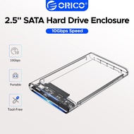 ORICO Transparent 2.5 Inch SATA Hard Drive Enclosure USB3.1 Gen2 10Gbps Type-C External SSD HDD Case