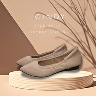 Cindy Pointed Toe Shoes 1 Cm Heelm.feet Look Slim And Not Squeezed Soft And Comfortable. (+1 Size/Fo
